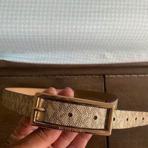 Michael Kors Xtra Large Metallic Gold Belt
